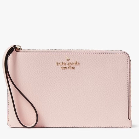 NWT Kate Spade Soft Pink Medium L-zip Wristlet - Picture 1 of 8